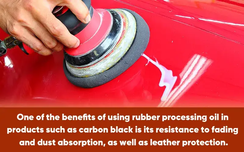 Rubber process oil used in polishes and carbon black
